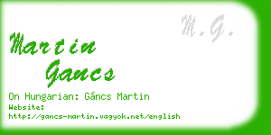 martin gancs business card